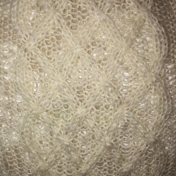 Relais Mohair blend open sleeveless sweater ivory sz L - Picture 6 of 13